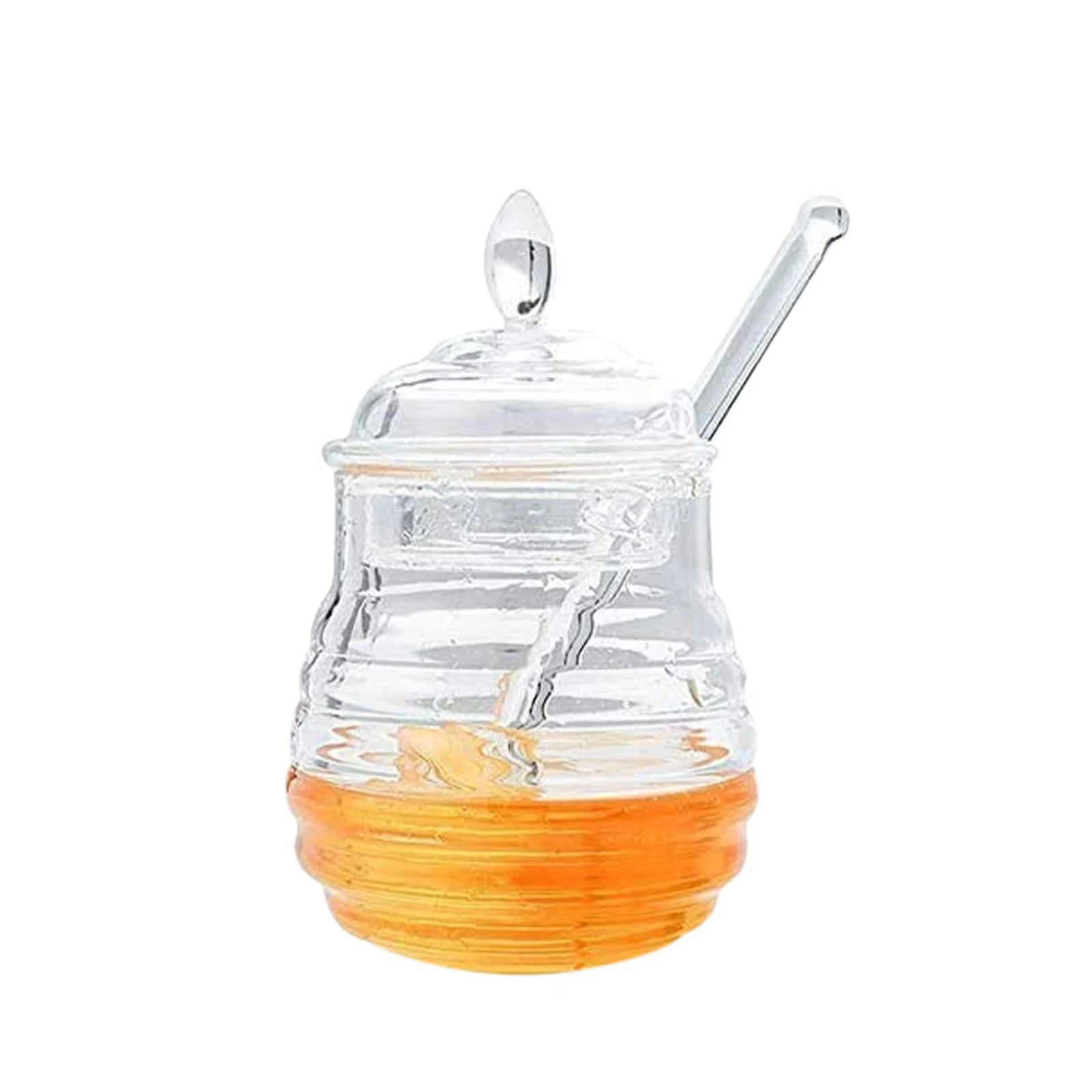 245ml Transparent Beehive-shaped Honey Jar With Dripper Stick For Storing And Dispensing Honey Syrup Dispenser
245ml Transparent Beehive-shaped Honey Jar With Dripper Stick For Storing And Dispensing Honey Syrup Dispenser