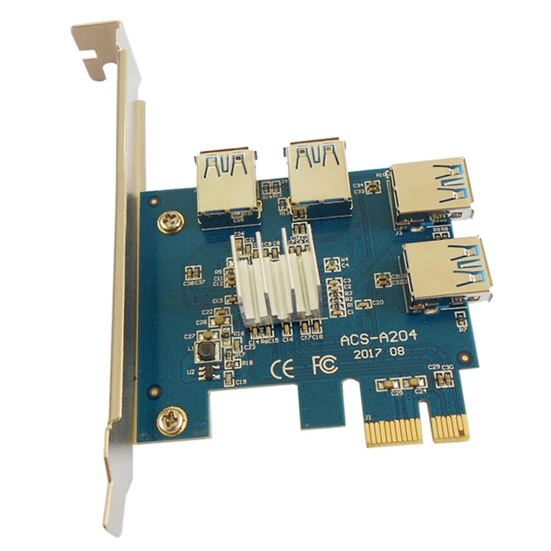 PCI-E Riser Card 1 to 4 PCI-EX1 to PCI-EX16 Graphics Card Interface One for Four 4X Slots for WinXP/Win7/Win8/Win10
PCI-E Riser Card 1 to 4 PCI-EX1 to PCI-EX16 Graphics Card Interface One for Four 4X Slots for WinXP/Win7/Win8/Win10