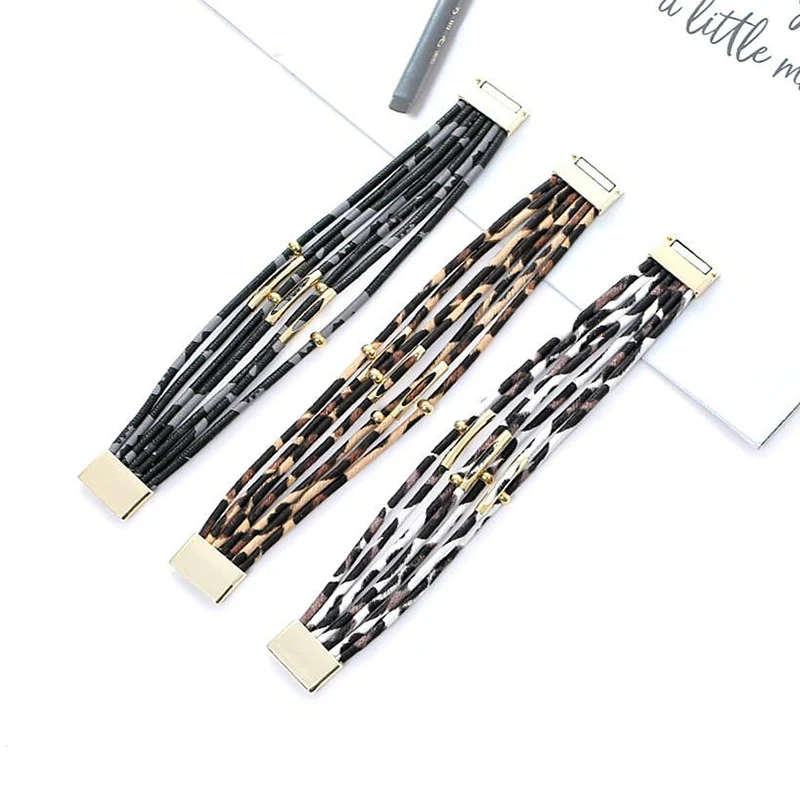 1PCS Leopard Leather Bracelets Elegant Multilayer Wide Wrap Bracelet Jewelry For Women Fashion Bracelets & Bangles
1PCS Leopard Leather Bracelets Elegant Multilayer Wide Wrap Bracelet Jewelry For Women Fashion Bracelets & Bangles