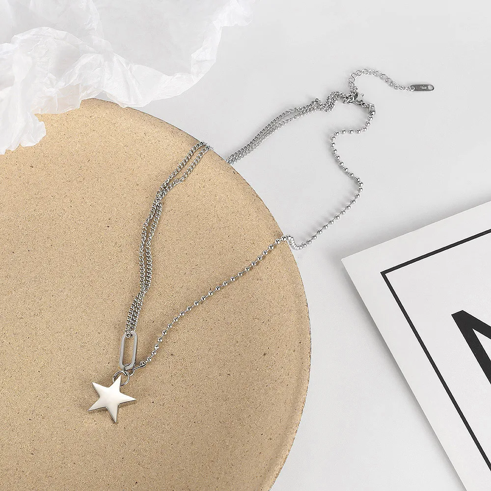Titanium steel Simplicity Five-pointed star necklace women Clavicle chain personality Fashion all-match Simplicity Rope Chain
Titanium steel Simplicity Five-pointed star necklace women Clavicle chain personality Fashion all-match Simplicity Rope Chain