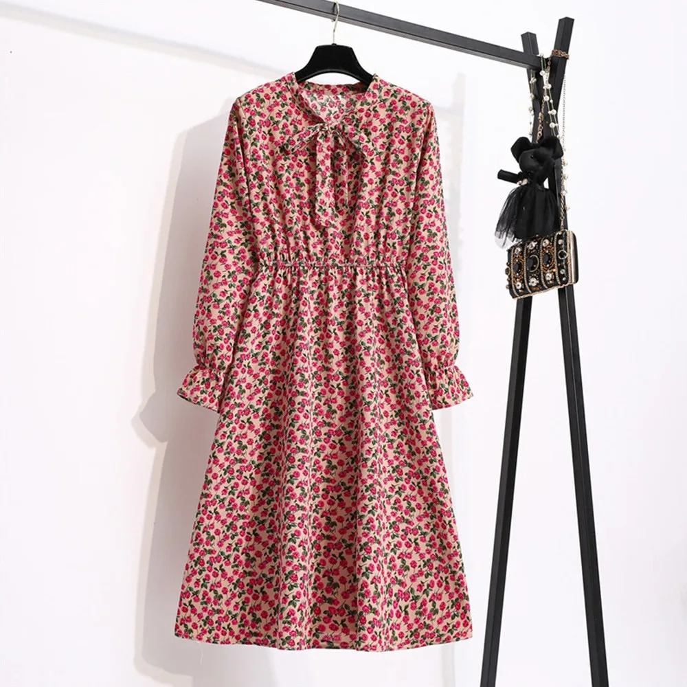 Autumn And Winter Women's Bottoming Dress Simple Slim Long-sleeved Bowknot Elastic Waist Mid-length Dress Temperament Lady New
Autumn And Winter Women's Bottoming Dress Simple Slim Long-sleeved Bowknot Elastic Waist Mid-length Dress Temperament Lady New