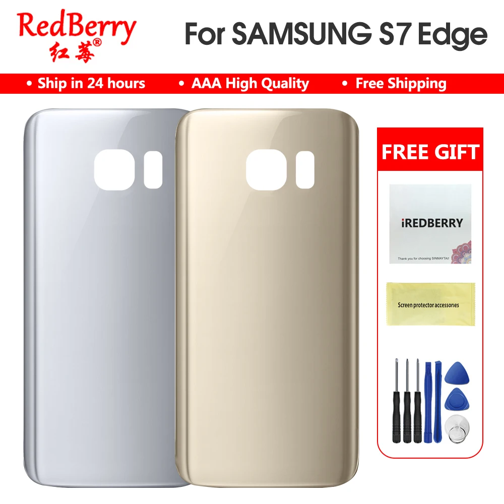 Для SAMSUNG Galaxy S7 G930F / EDGE G935F Задняя стеклянная крышка для аккумулятора Дверь Корпус
