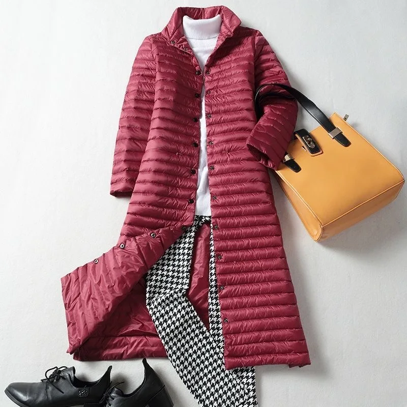 Women's Winter X-Long Ultra Light Down Coat Women Plus Size 2XL Jacket Lady Autumn Vintage Slim Thin Casual Black Coat Female 
Women's Winter X-Long Ultra Light Down Coat Women Plus Size 2XL Jacket Lady Autumn Vintage Slim Thin Casual Black Coat Female