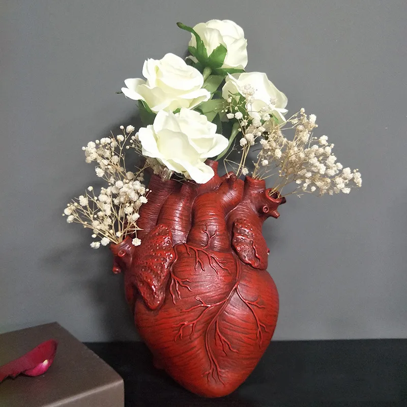 Artificial Heart Shape Flower Vase Nordic Simulation Anatomical Heartbeat Resin Flower Pot Art Sculpture Desktop Plant Vases
Artificial Heart Shape Flower Vase Nordic Simulation Anatomical Heartbeat Resin Flower Pot Art Sculpture Desktop Plant Vases