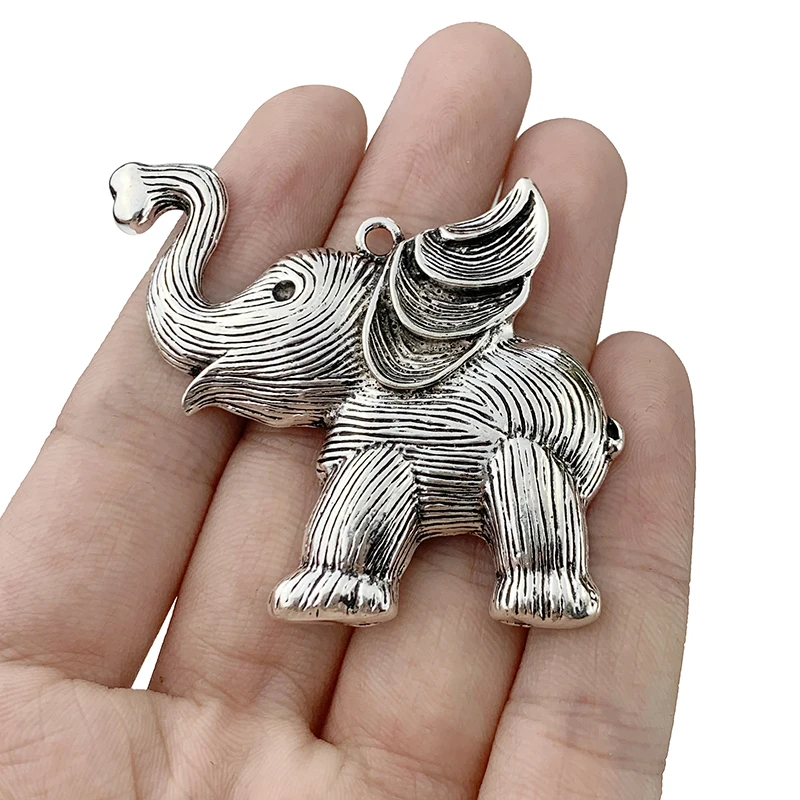 5 x Tibetan Silver Color Retro Animal Elephant Charms Pendants for Jewelry Necklace Making Accessories 55x45mm
5 x Tibetan Silver Color Retro Animal Elephant Charms Pendants for Jewelry Necklace Making Accessories 55x45mm