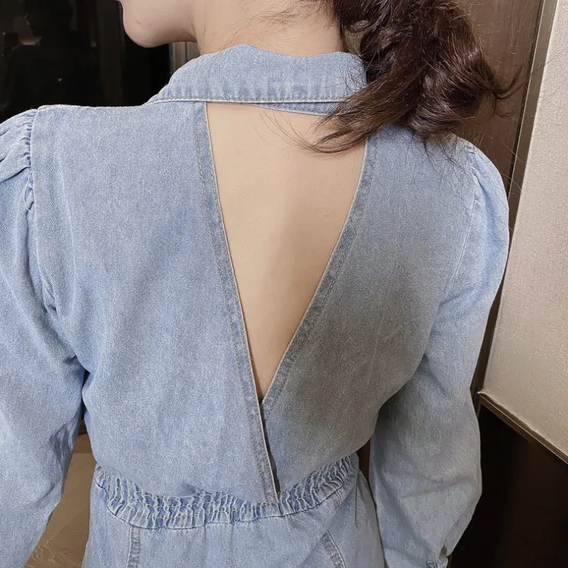 2021 spring Autumn V Collar Long Sleeve Single Breasted Denim Dress Fashionable Casual Fishtail Dress Slim Jeans Dresses
2021 spring Autumn V Collar Long Sleeve Single Breasted Denim Dress Fashionable Casual Fishtail Dress Slim Jeans Dresses