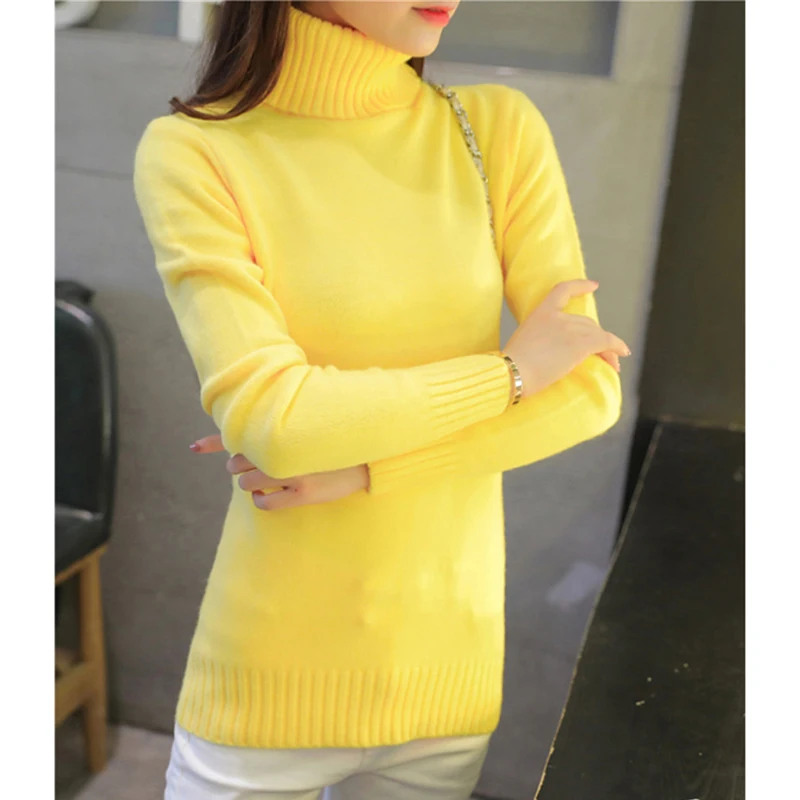 2020 New Autumn winter Women Knitted Sweaters Pullovers Turtleneck knit Sweater Long Sleeve Solid Color Slim Sweater Female R61
2020 New Autumn winter Women Knitted Sweaters Pullovers Turtleneck knit Sweater Long Sleeve Solid Color Slim Sweater Female R61