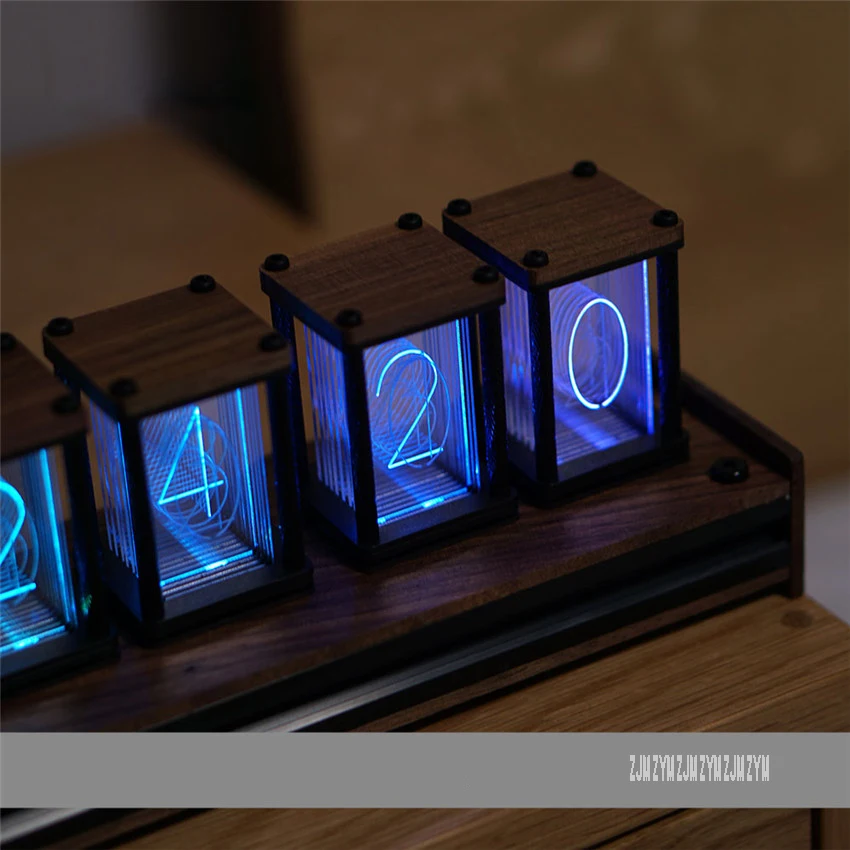 Электрические деревянные красивые цветные цифровые часы RGB настольные