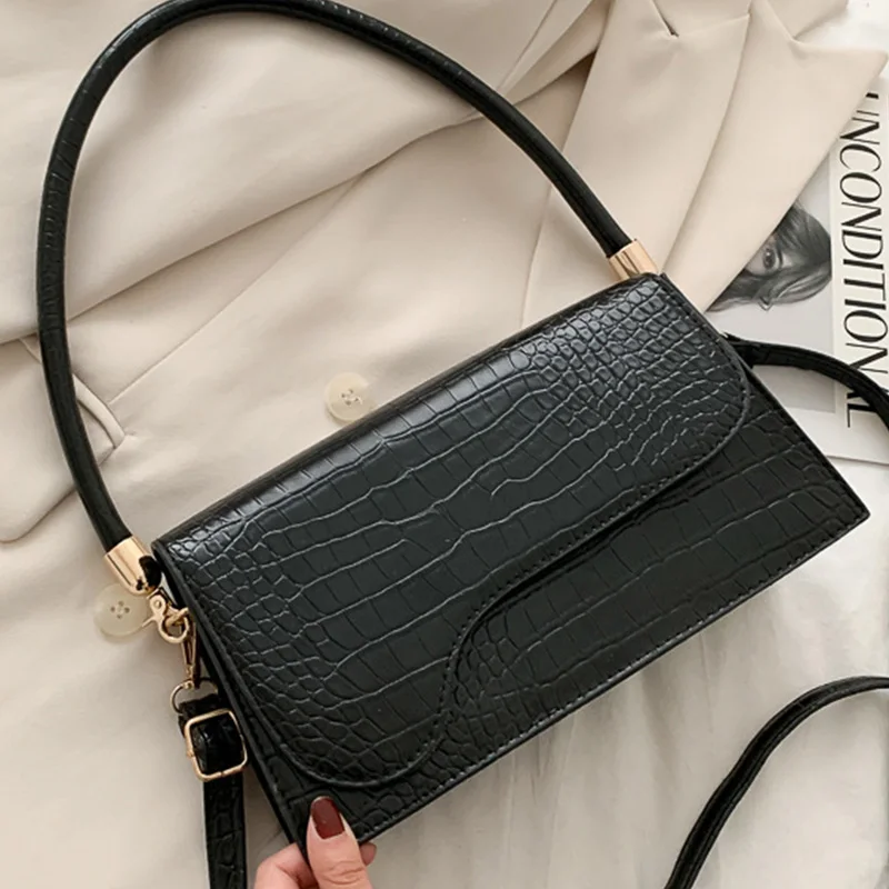 Solid Color Women's Designer Shoulder Crossbody Bags for Women 2021 Simple PU Leather Crocodile Pattern Handbag Messenger Bag
Solid Color Women's Designer Shoulder Crossbody Bags for Women 2021 Simple PU Leather Crocodile Pattern Handbag Messenger Bag