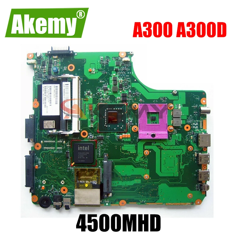 AKEMY laptop motherboard for TOSHIBA SATELLITE A300 A300D V000125610 INTEL GM965 INTEGRATED GMA 4500MHD DDR2
AKEMY laptop motherboard for TOSHIBA SATELLITE A300 A300D V000125610 INTEL GM965 INTEGRATED GMA 4500MHD DDR2
