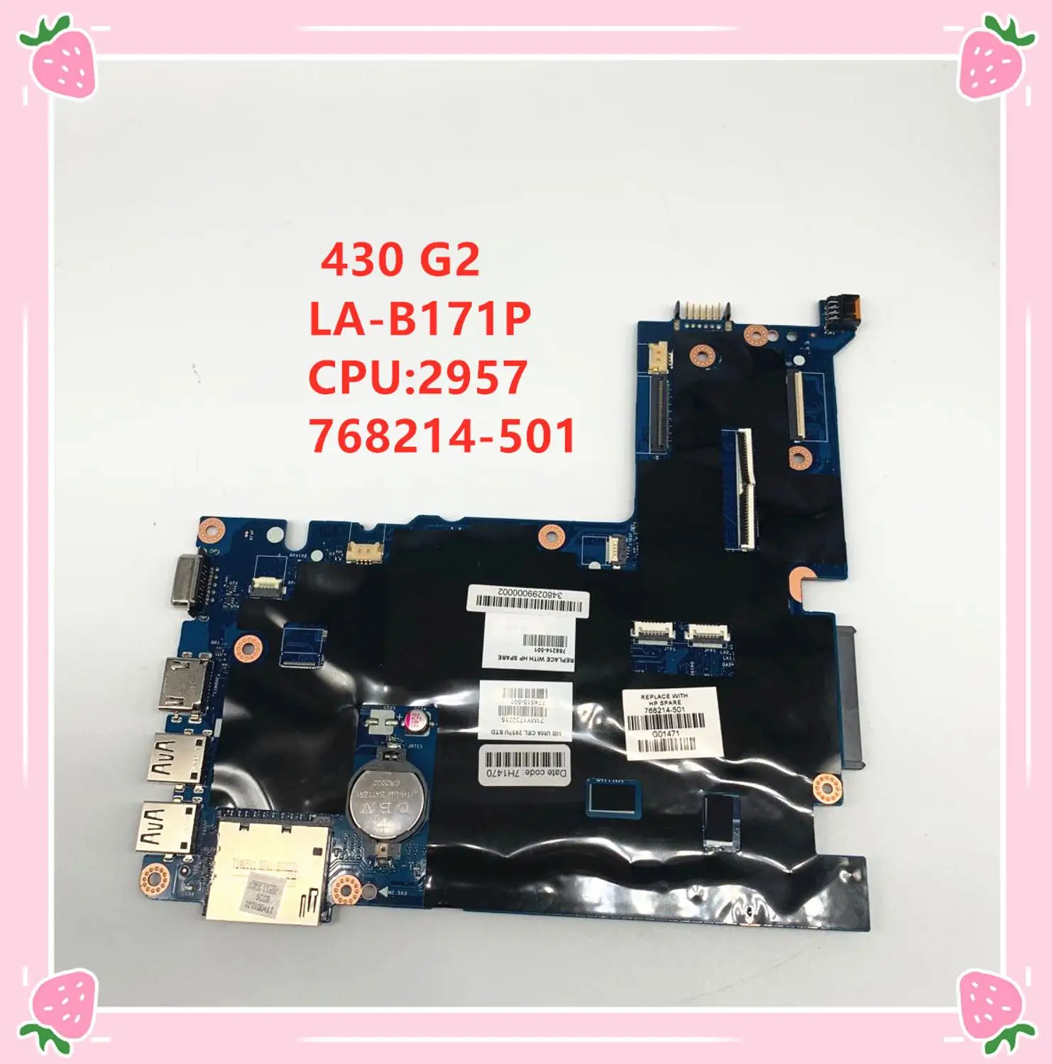 Высокое качество для 430 G2 Материнская плата ноутбука 768214-501 с 2957u SR1DV LA-B171P материнская плата 100% работает хорошо
Высокое качество для 430 G2 Материнская плата ноутбука 768214-501 с 2957u SR1DV LA-B171P материнская плата 100% работает хорошо