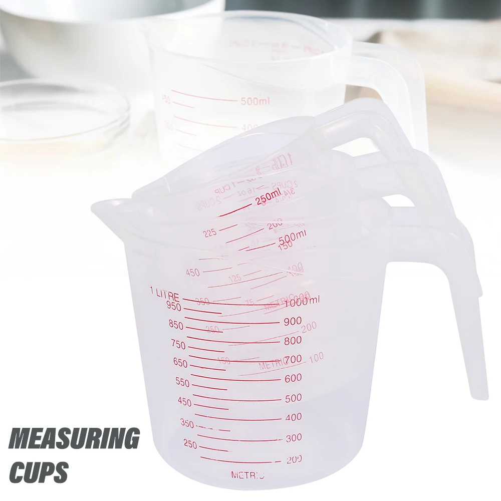 3pcs Plastic Measuring Cup Jug Spout Surface Kitchen Measure Cup with Graduated for Baking Beaker Liquid Measure 250/500/1000ML
3pcs Plastic Measuring Cup Jug Spout Surface Kitchen Measure Cup with Graduated for Baking Beaker Liquid Measure 250/500/1000ML