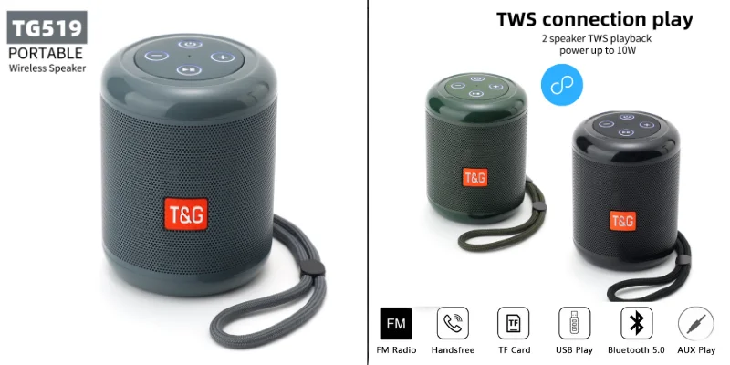 50W High Power Bluetooth Speaker TG187 Waterproof Portable Column For PC Computer Speakers Subwoofer Boom Box Music Center FM TF 50W High Power Bluetooth Speaker TG187 Waterproof Portable Column For PC Computer Speakers Subwoofer Boom Box Music Center FM TF