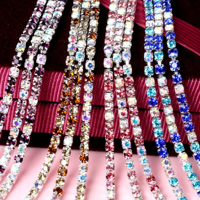 Colourful Crystal glass Rhinestone Chain with Colorful bottom sew on stone Cup Chain Gule on Rhinestone Trim DIY Accessories
Colourful Crystal glass Rhinestone Chain with Colorful bottom sew on stone Cup Chain Gule on Rhinestone Trim DIY Accessories
