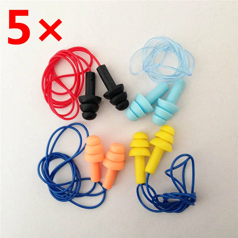 5 Pairs Waterproof Soft Silicone Corded Ear Plugs Travel Sleep Noise Prevention Earplugs Noise Reduction Earplugs Earmuff Swim
5 Pairs Waterproof Soft Silicone Corded Ear Plugs Travel Sleep Noise Prevention Earplugs Noise Reduction Earplugs Earmuff Swim