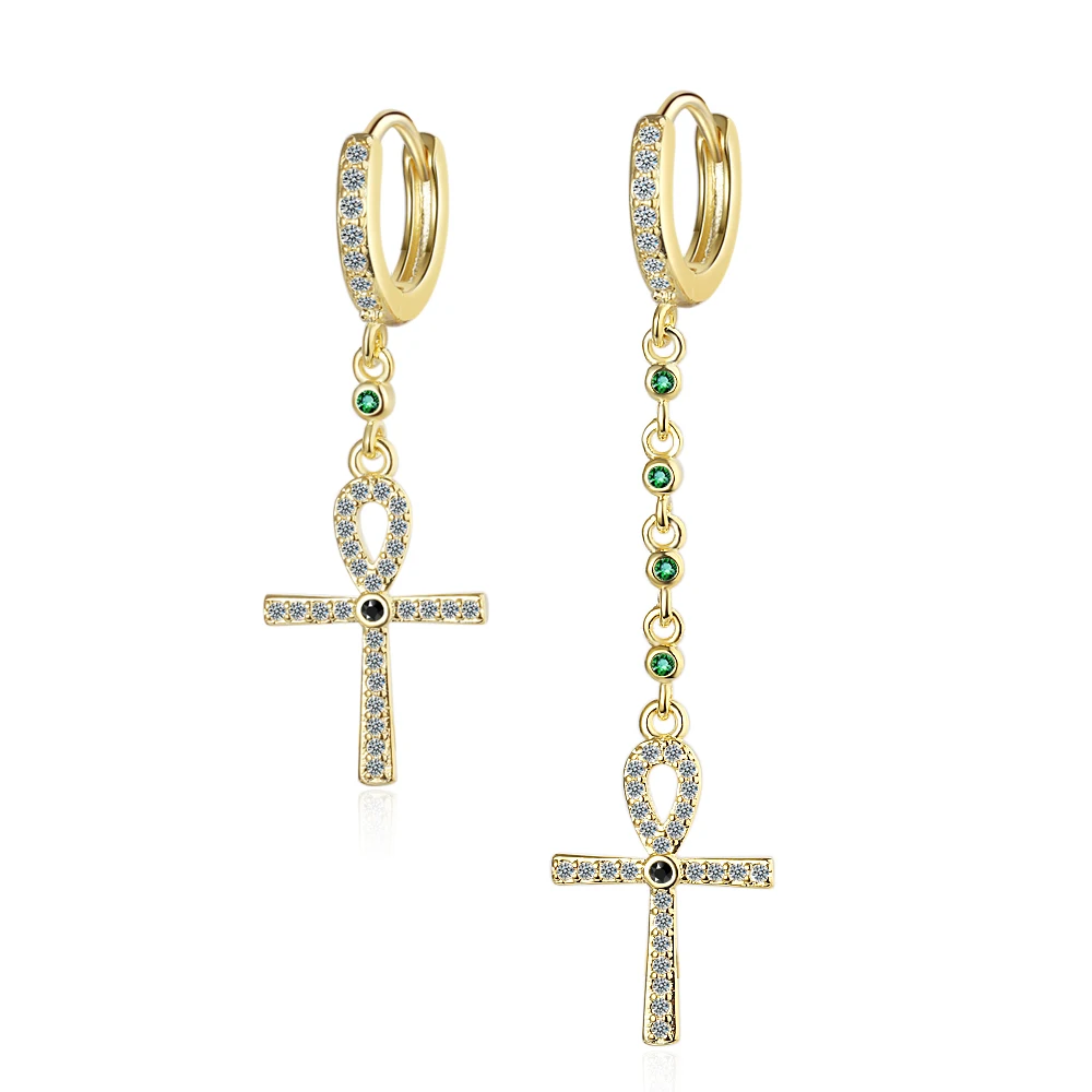 YH-ZL 925 Sterling Silver Mosaic Clear Green Cubic Zircon Cross Pendant Earrings For Women Asymmetric Hoop Earrings
YH-ZL 925 Sterling Silver Mosaic Clear Green Cubic Zircon Cross Pendant Earrings For Women Asymmetric Hoop Earrings