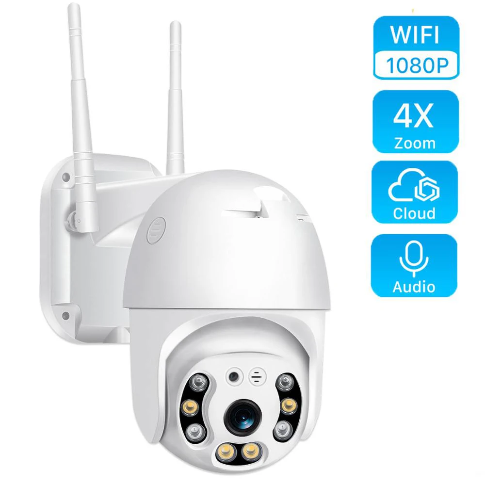 1080P наружная скоростная купольная Wifi камера IP 2MP H.265 аудио PTZ беспроводная Ai