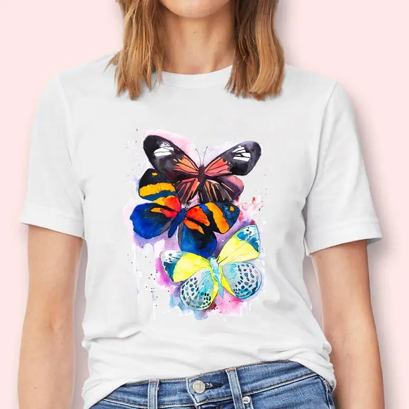 Women Butterfly Flower Cute Kawaii Fashion Graphic Female Short Sleeve Tops Tees Tshirt Print T-Shirt Lady Cartoon Clothes
Women Butterfly Flower Cute Kawaii Fashion Graphic Female Short Sleeve Tops Tees Tshirt Print T-Shirt Lady Cartoon Clothes