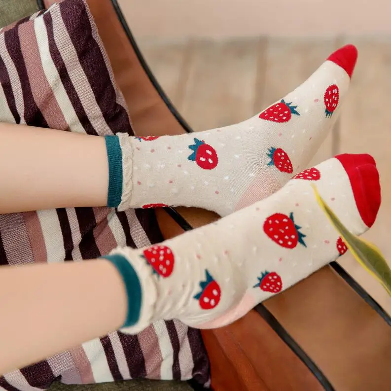 Носки женские летние с клубничным узором, 10 пар
Носки женские летние с клубничным узором, 10 пар