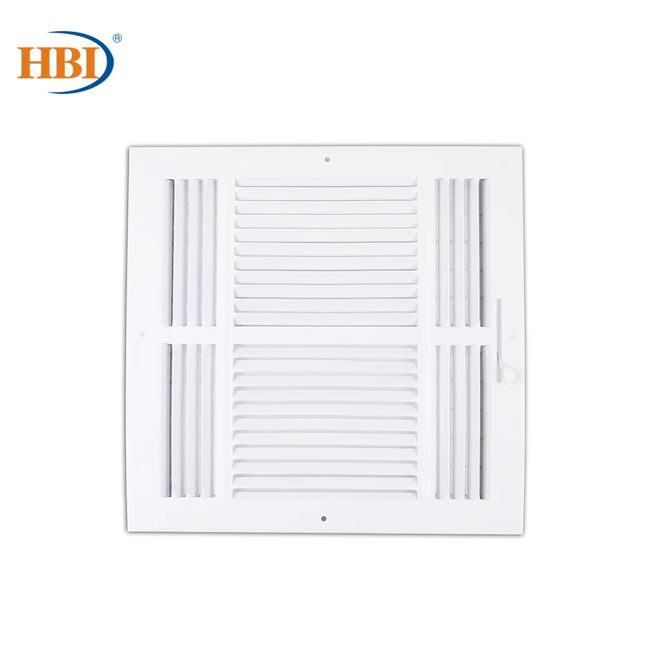 Вентиляционная решетка HBI 4Way W12 "* H12" с прямым лезвием воздухоотводящий клапан