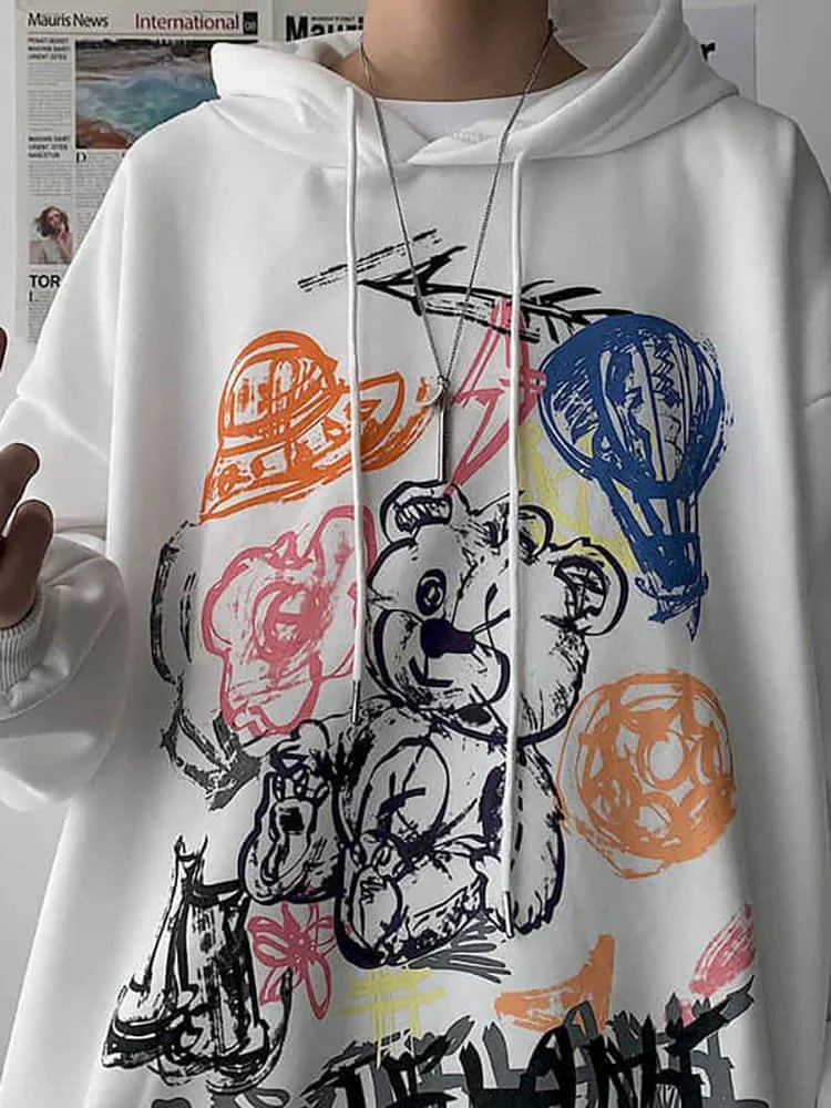 Spring Autumn Harajuku Unisex Hoodies Men's Tops Printed Cartoon Velvet Hooded Hip-Hop Swetshirt Women Pullovers Gothic Jumpers
Spring Autumn Harajuku Unisex Hoodies Men's Tops Printed Cartoon Velvet Hooded Hip-Hop Swetshirt Women Pullovers Gothic Jumpers