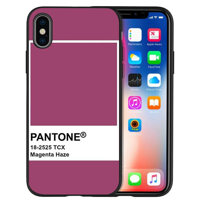 Черный силиконовый чехол Pantone для iPhone 12 XR XS Max 5 5S SE 2020 6 6S PLUS 7 8 X 11Pro 11 | Мобильные