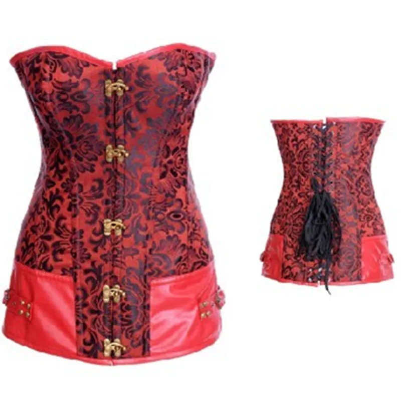 Sexy Gothic Red Long Waist Trainer Corset Steel Boned Leotard Corset Royal Steampunk Corsets And Bustiers
Sexy Gothic Red Long Waist Trainer Corset Steel Boned Leotard Corset Royal Steampunk Corsets And Bustiers