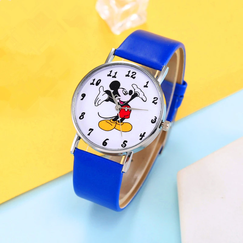 Часы наручные Disney с изображением Микки Мауса модные повседневные кварцевые из
