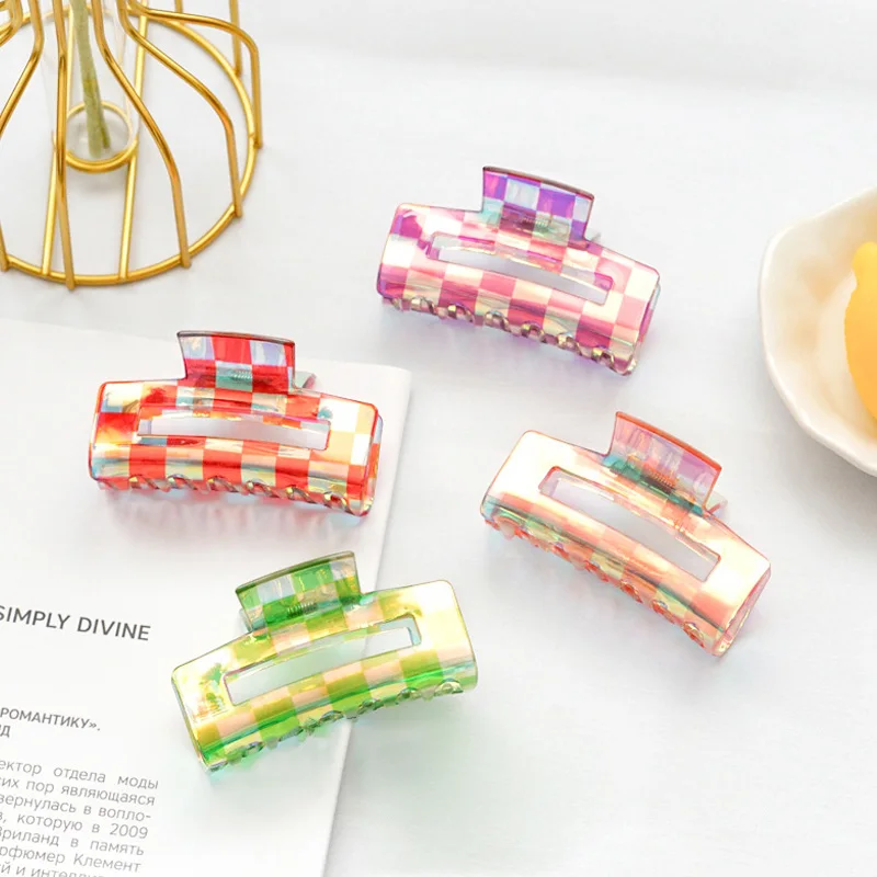 Hot Ins Checkered Hair Claw Clip Acrylic Acetate Black White Colorful Mosaic Grid Plaid Hair Clips Clamp Grab Women Accessories
Hot Ins Checkered Hair Claw Clip Acrylic Acetate Black White Colorful Mosaic Grid Plaid Hair Clips Clamp Grab Women Accessories