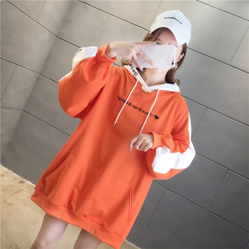 Women Long Sleeves Drawstring Hooded Sweatshirt Contrast Stitching Pullover
Women Long Sleeves Drawstring Hooded Sweatshirt Contrast Stitching Pullover