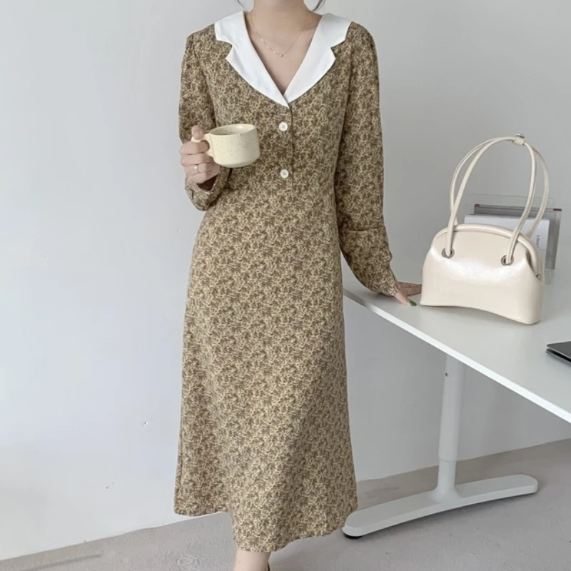 Women Autumn Floral Print Retro Midi Dresses Long Sleeve Single Breasted Casual Vestido Fashion Vintage Lace-up Slim Cloth Femme
Women Autumn Floral Print Retro Midi Dresses Long Sleeve Single Breasted Casual Vestido Fashion Vintage Lace-up Slim Cloth Femme
