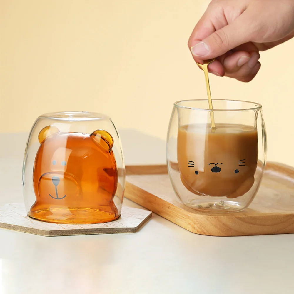 Creative Cute Bear Double-Layer Coffee Mug Double Glass Cup Carton Animal Milk Drinkware Home Use Childrens Cute Tumbler Gift
Creative Cute Bear Double-Layer Coffee Mug Double Glass Cup Carton Animal Milk Drinkware Home Use Childrens Cute Tumbler Gift