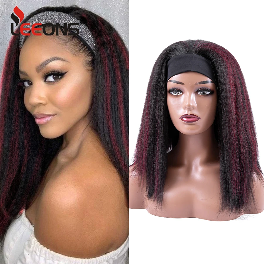 Headband Wigs Synthetic Hair Kinky Straight 14 inch 1B/Burgundy Color Headband Wig Heat Resistant Kinky Straight Headband Wigs
Headband Wigs Synthetic Hair Kinky Straight 14 inch 1B/Burgundy Color Headband Wig Heat Resistant Kinky Straight Headband Wigs