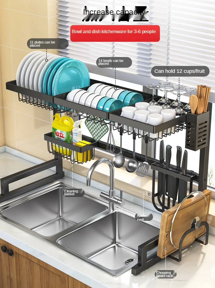 Kitchen Sink Storage Shelf Multi-Functional Draining Bowl Rack Countertop Appliance Knife Bowl Dish Storage Rack Sink
Kitchen Sink Storage Shelf Multi-Functional Draining Bowl Rack Countertop Appliance Knife Bowl Dish Storage Rack Sink