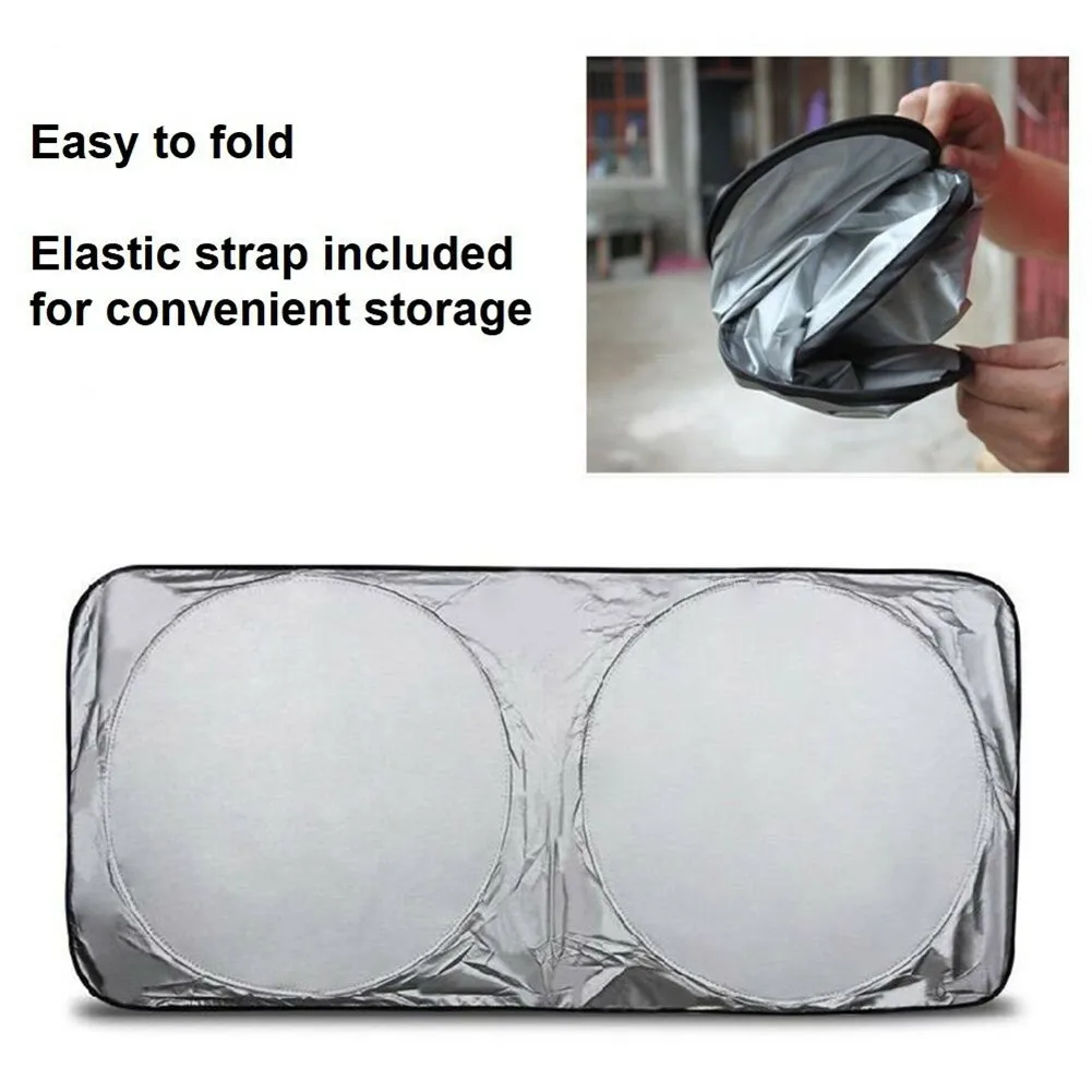 UV Protection Shield Car Foldable Sun Shade Windshield Durable Reflective Block Heat Cover Anti Snow Ice 150*70cm
UV Protection Shield Car Foldable Sun Shade Windshield Durable Reflective Block Heat Cover Anti Snow Ice 150*70cm