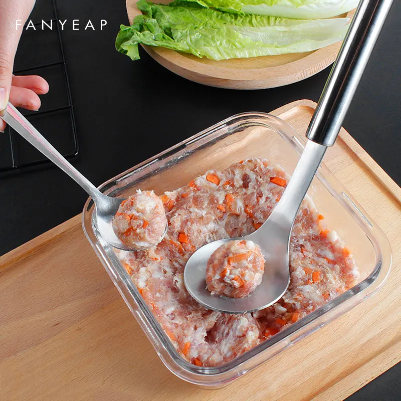 Non-Stick Creative Meatball Maker Spoon Meat Baller with Elliptical Leakage Hole Meat Ball Mold Kitchen Utensil Gadget Meat Tool
Non-Stick Creative Meatball Maker Spoon Meat Baller with Elliptical Leakage Hole Meat Ball Mold Kitchen Utensil Gadget Meat Tool