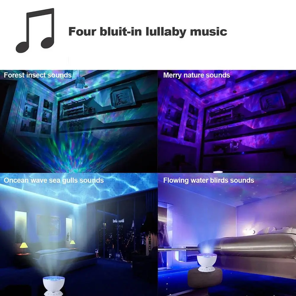 LED Projector Night Light Feel Ocean Wave In Home With USB Remote Control TF Cards Music Player Speaker LED Night Lamp
LED Projector Night Light Feel Ocean Wave In Home With USB Remote Control TF Cards Music Player Speaker LED Night Lamp