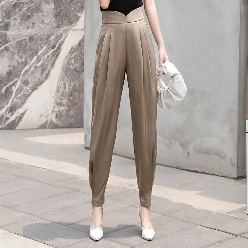 Women Fashion Ankle-length Lantern Pants Satin Silky Pencil Trousers Drop Shipping
Women Fashion Ankle-length Lantern Pants Satin Silky Pencil Trousers Drop Shipping
