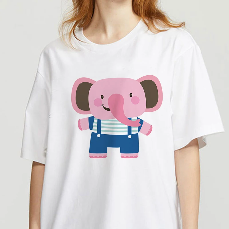 Women T Shirt Kawaii Elephant Print Round Neck Short Sleeve Harajuku Oversized Female T Shirt Clothing Summer White T-Shirt
Women T Shirt Kawaii Elephant Print Round Neck Short Sleeve Harajuku Oversized Female T Shirt Clothing Summer White T-Shirt