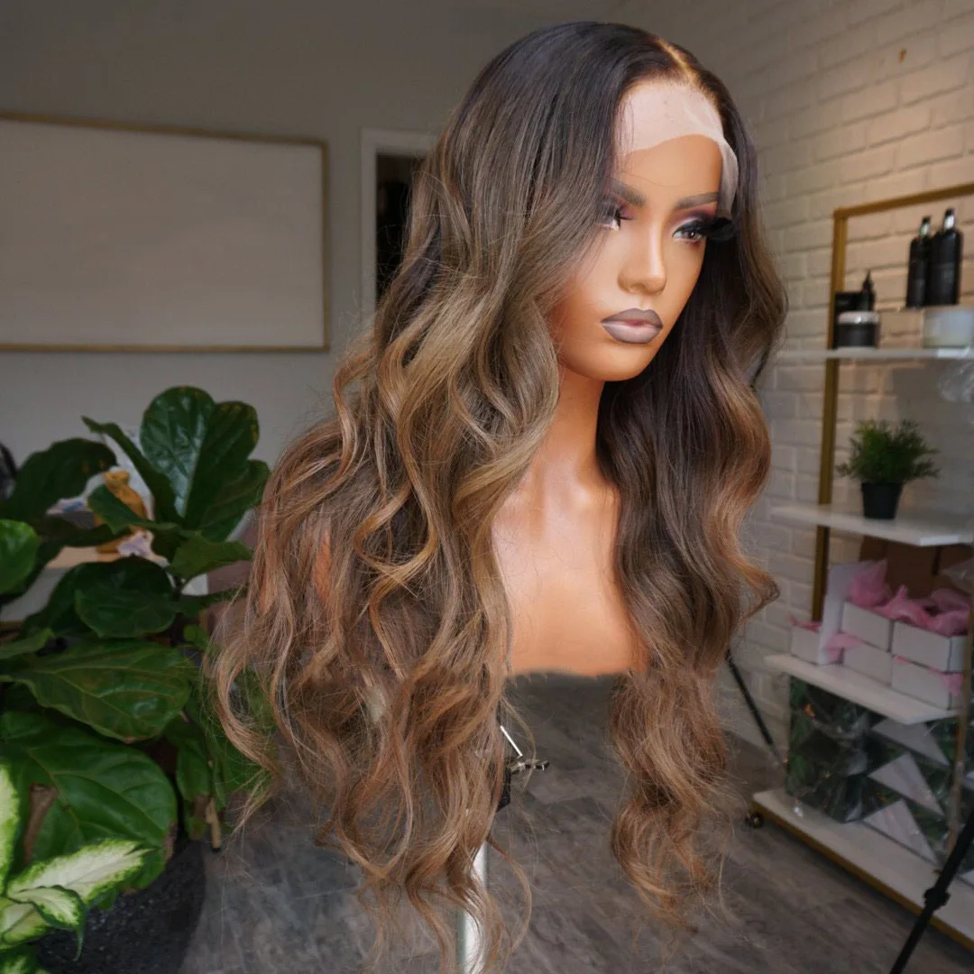 Ombre Brown Human Hair Lace Front Wig Long Body Wave Glueless Lace Wigs Middle Part Preplucked Brazilian Human Hair For Women
Ombre Brown Human Hair Lace Front Wig Long Body Wave Glueless Lace Wigs Middle Part Preplucked Brazilian Human Hair For Women