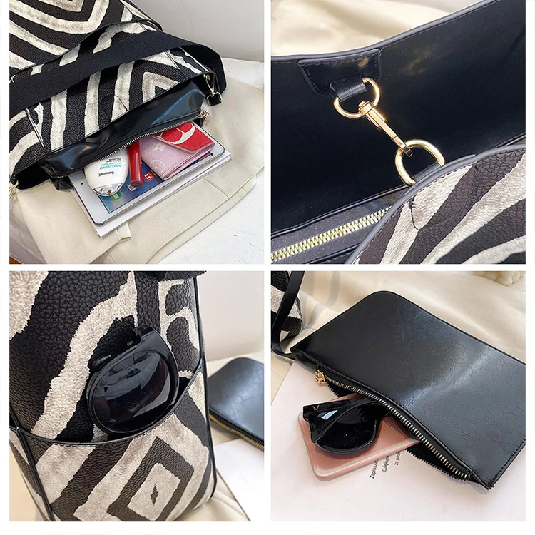 Large Capacity Leather with Zebra Pattern Women Casual Tote Bag Purses and Handbags Shoulder Bag Fashion Female Pouch Bolsas
Large Capacity Leather with Zebra Pattern Women Casual Tote Bag Purses and Handbags Shoulder Bag Fashion Female Pouch Bolsas