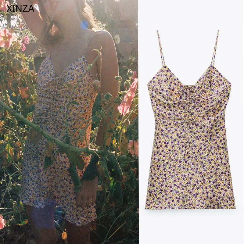 2021 Za Women Print Draped Mini Dress Sleevless Thin Straps Sexy Sundress Woman Fashion Side Zip Rushing Summer Dresses
2021 Za Women Print Draped Mini Dress Sleevless Thin Straps Sexy Sundress Woman Fashion Side Zip Rushing Summer Dresses