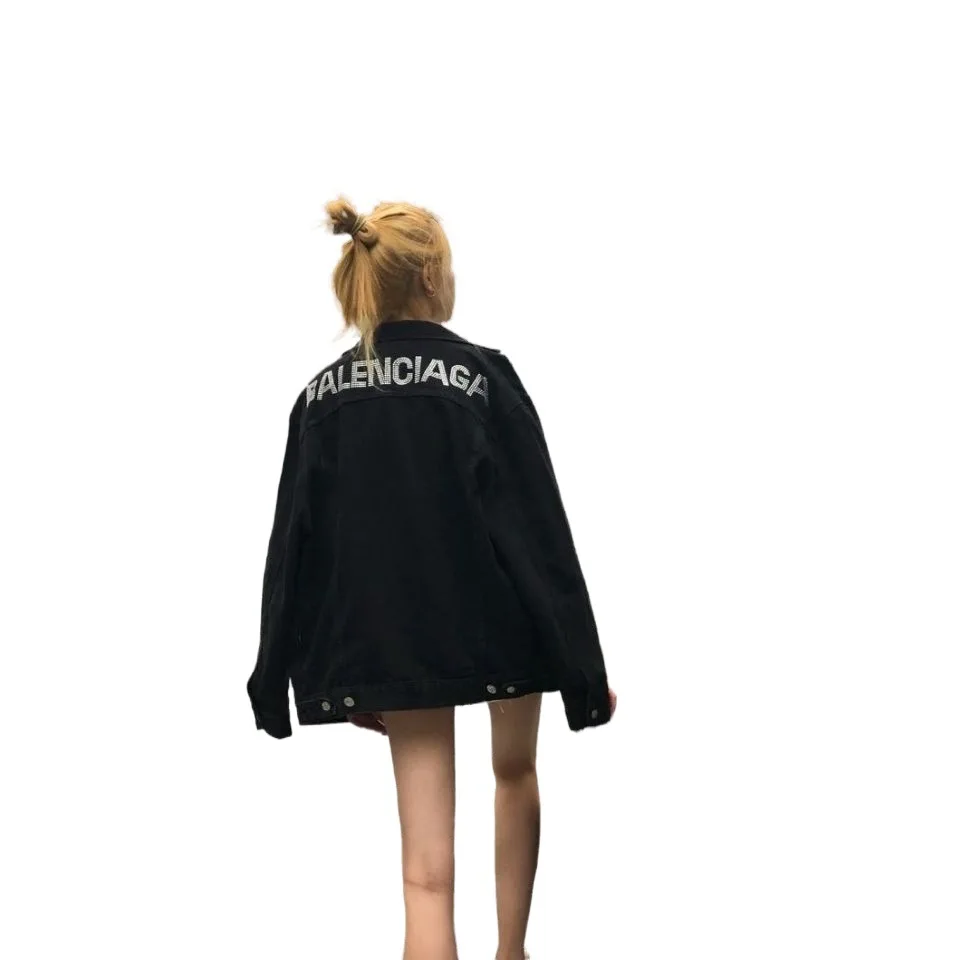 2021 spring and autumn new heavy industry hot drill black denim jacket men and women with the same fashion INS
2021 spring and autumn new heavy industry hot drill black denim jacket men and women with the same fashion INS