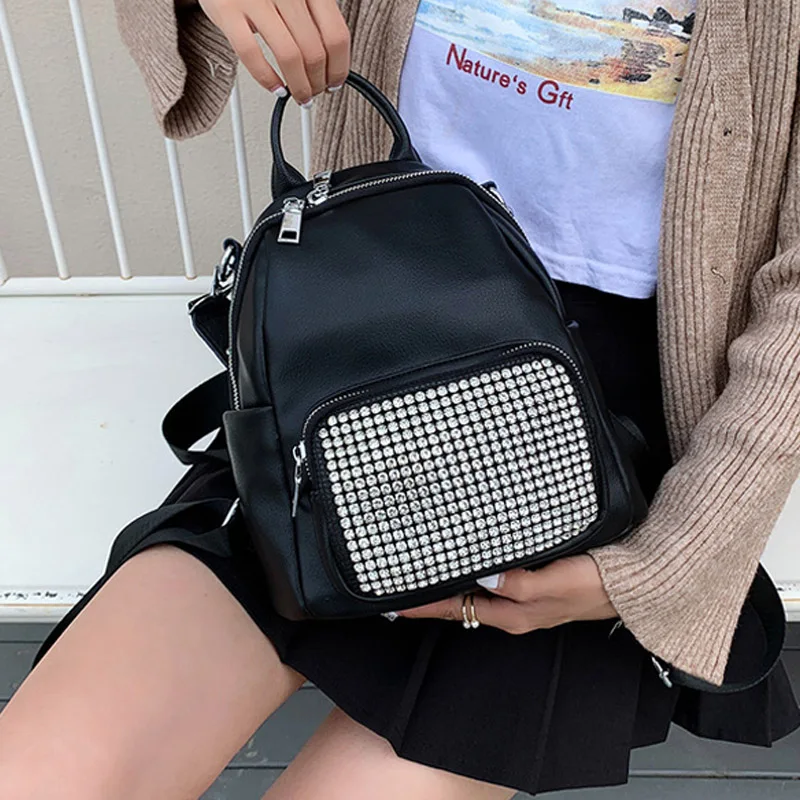 Women's backpack fashion bags 2021 women's brand luxury bag woman female bag student bag schoolbag bag black 
Women's backpack fashion bags 2021 women's brand luxury bag woman female bag student bag schoolbag bag black