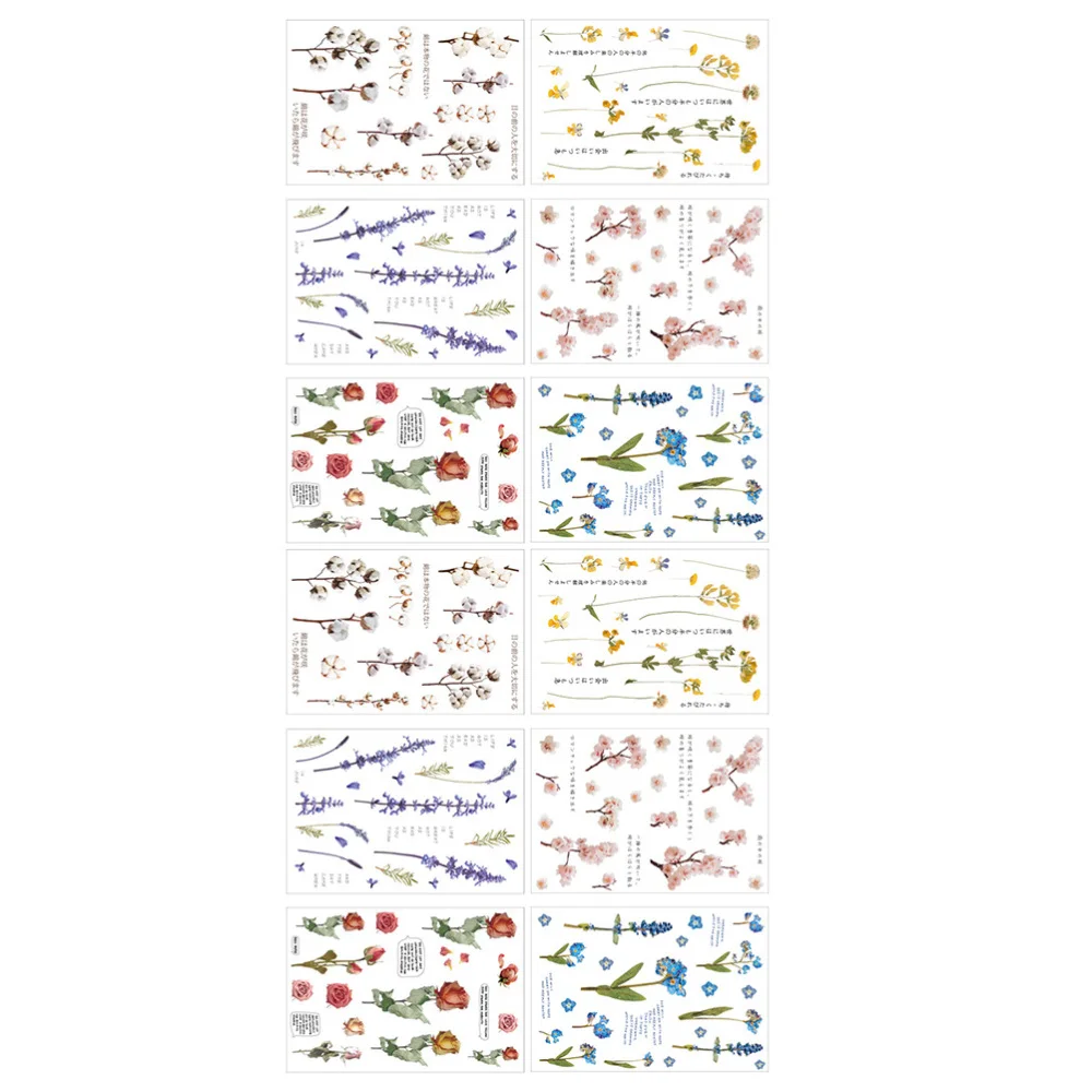 12 Sheets Flower Theme Sticker Practical Decals Adhesive Scrapbook Decor
12 Sheets Flower Theme Sticker Practical Decals Adhesive Scrapbook Decor