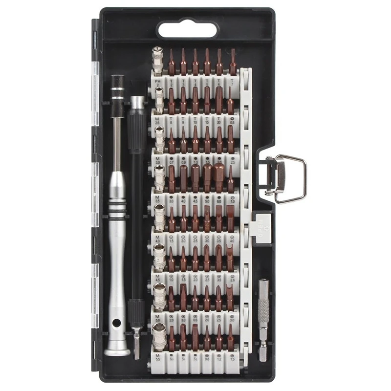 63 in 1 Screwdriver Set Eyegl Repair Tool Kit for Computer Laptop Tablet Watch iPhone PS5/PS4
63 in 1 Screwdriver Set Eyegl Repair Tool Kit for Computer Laptop Tablet Watch iPhone PS5/PS4