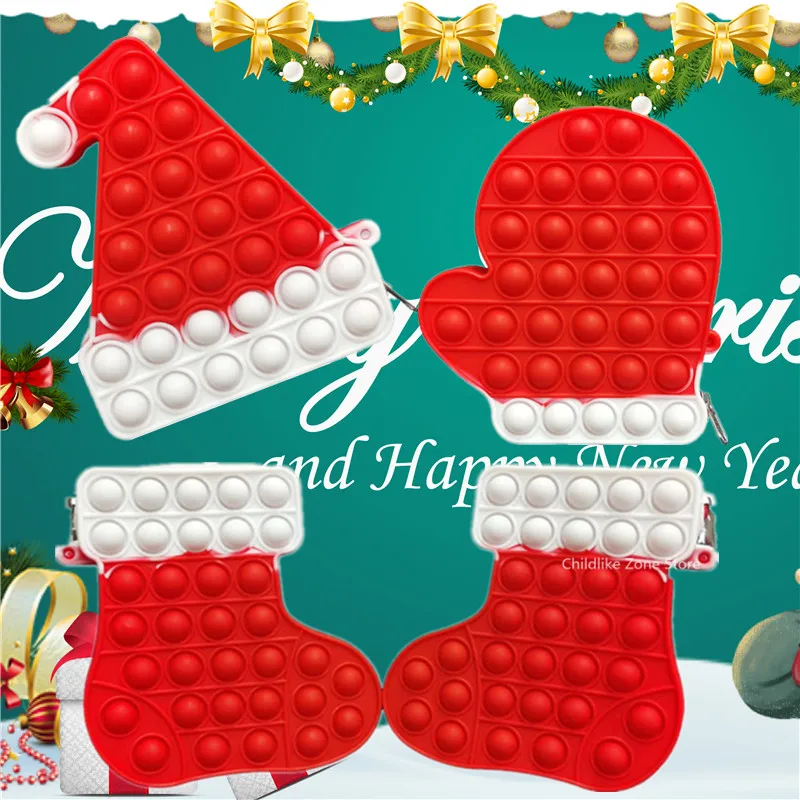 Christmas Socks Fidget Coin Purse Rodent Pioneer Silicone Squeeze Gloves Toy Simple Dimple Anti-Stress Mini Storage Zipper Bag
Christmas Socks Fidget Coin Purse Rodent Pioneer Silicone Squeeze Gloves Toy Simple Dimple Anti-Stress Mini Storage Zipper Bag