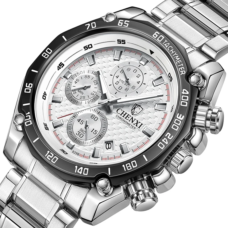2021 CHENXI Fashion Mens Watches Luxury Military Chronograph Sports Watch For Men Waterproof Stainless Steel Quartz Watch Men
2021 CHENXI Fashion Mens Watches Luxury Military Chronograph Sports Watch For Men Waterproof Stainless Steel Quartz Watch Men