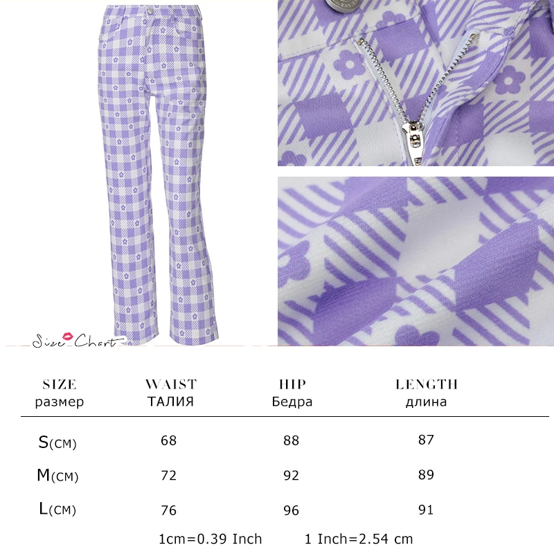 Tossy Purple Plaid Y2k Aesthetic Jeans Women High Waist Straight Pants Trousers Casual Floral Printed Korean E-girl 2021 New
Tossy Purple Plaid Y2k Aesthetic Jeans Women High Waist Straight Pants Trousers Casual Floral Printed Korean E-girl 2021 New