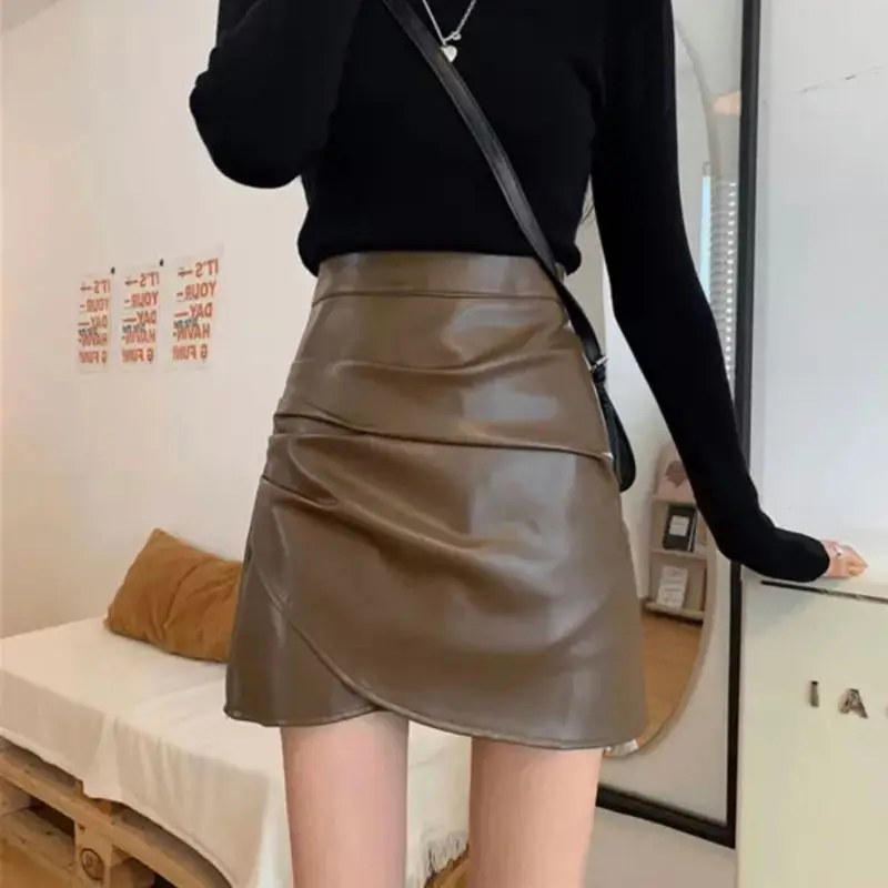 Autumn & Winter New High Waist Thin Leather Skirt Skirt Casual All-match Irregular Women A-line Sexy Short Skirt Free Shipping
Autumn & Winter New High Waist Thin Leather Skirt Skirt Casual All-match Irregular Women A-line Sexy Short Skirt Free Shipping